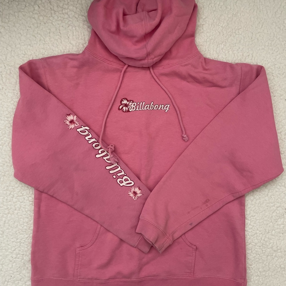 Billabong Hot Pink Hoodie with Logo on Front & Back